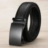 Ceinture automatique en cuir PU pour hommes, célèbre marque, affaires, sangles de taille, noir, jeans masculins, environnement