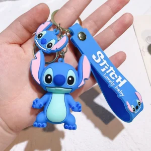 kf-S46f41fe8221840f6a8bb0580ee0edb6b4 Lilo & Stitch Toys Keychian Anime Stitch Pendant Keychain Sweet Pink Angel Keychians Women Car Keyring Girl Birthday Gift