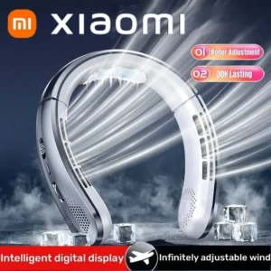 kf-Sded33f4f6fa64f3c9886ab1a4711ab1bq Xiaomi 8000mAh USB ventilateur de cou suspendu Portable sans lame Mini Rechargeable muet LED affichage numérique refroidisseur d'air électrique portatif