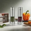 USB Rechargeable Pepper Salt Grinder Set Adjustable Electric Pepper Grinder Kitchen Gadget Cooking Tool for Spices Food Grinder