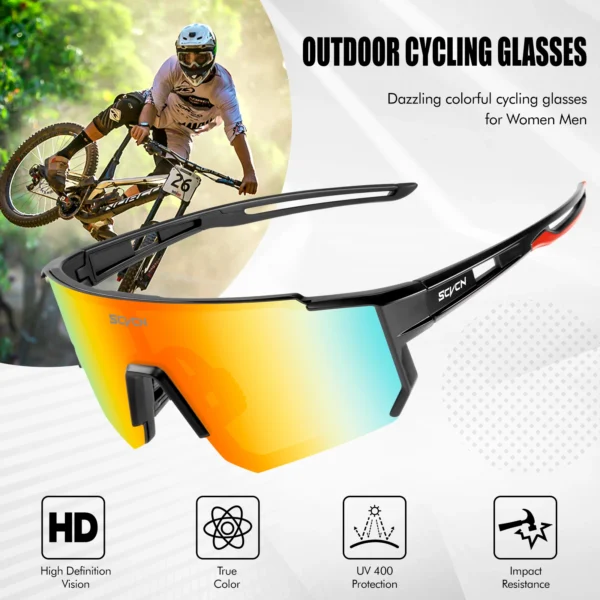 SCVCN New Outdoor Cycling Sunglasses Men Road Driving Bike Glasses Sports Mountain Climbing Women Bicycle Cycling UV400 Goggles