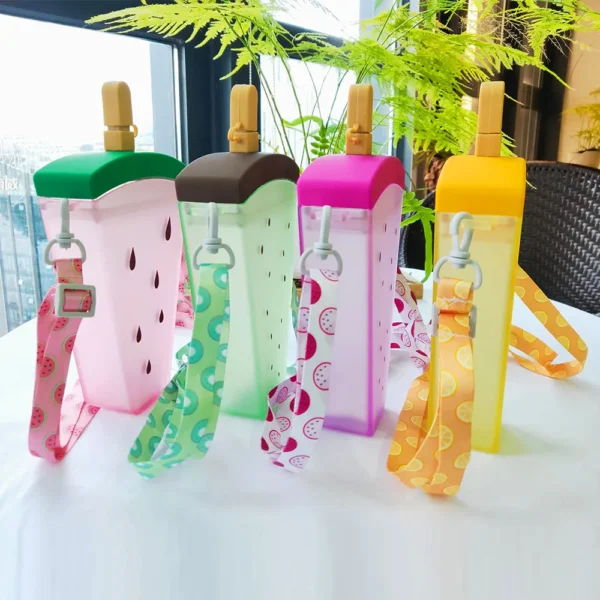 50% OFF Ins Cute Girl Heart Straw Cup Female Student Casual Summer Creative Popsicle Water Cup Handbag Shoulder Bag