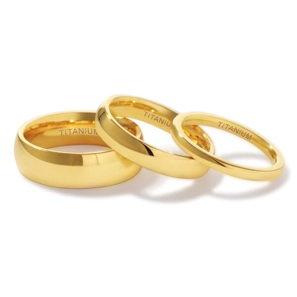 H213de00d4a5546c583e8a97c32bf1bd7D.jpg OAHLAN Fashion Classic 2mm 4mm 6mm Gold Plated Titanium Ring Plain Dome High Polished Wedding Band Size 3-13.5