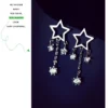 H3011042234934a7fbce0ac09248ae2daP.webp S925 Sterling Silver Earrings Korean Fashion Crystal Earrings Star Your Earrings Silver Jewelry Accessories