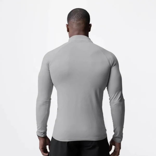 Polyester Spandex Manufacturers Zip up Fitness Running Plain Quick Dry Custom Long Sleeve Men Sports T-Shirt
