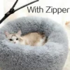 2021 XL Eco-Friendly Calming Cuddler Faux Fur Dog Bed Removable Washable Anti-Anxiety Donut Pet Cat Plush Travel Friendly
