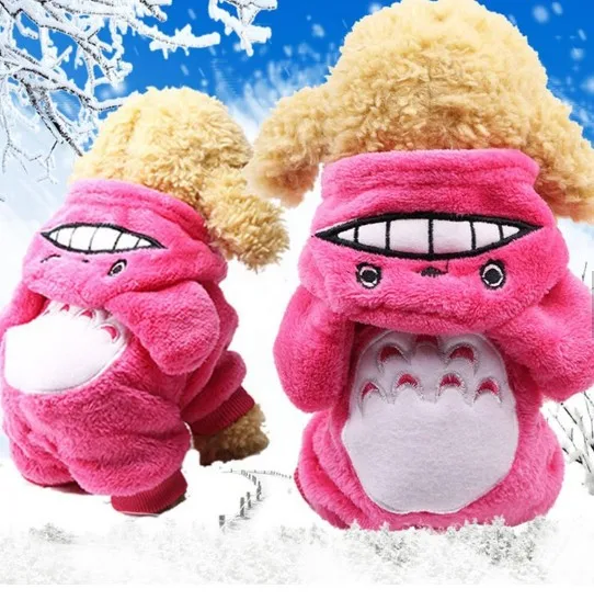 Wholesale Customization 2022 New Pet Dog Clothes Pet Dog Warm Coat With Hooded Cute Animal Totoro Pack