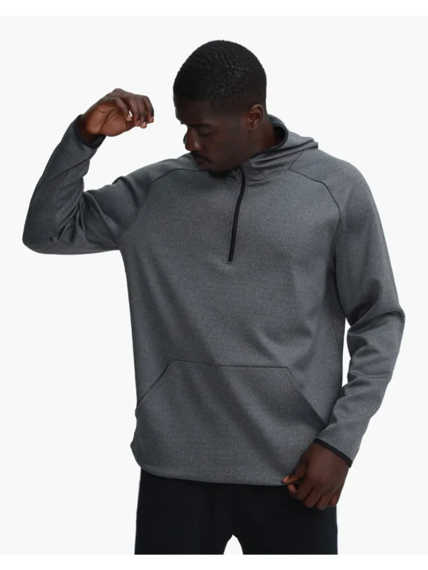 Half Zip Design Quality Polyester Sports Pullover Hoodies Jacket Fitness Shirt Winter Sportswear Tops Men