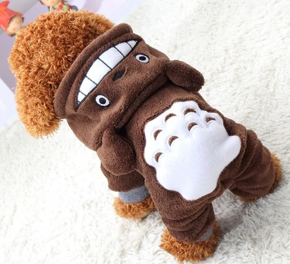 Wholesale Customization 2022 New Pet Dog Clothes Pet Dog Warm Coat With Hooded Cute Animal Totoro Pack