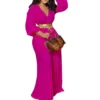 C8468 2022 New Design Summer V Neck Sexy Bandage Pleated Wide Leg Jumpsuit Women Plus Size Jumpsuits