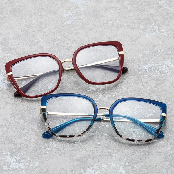 Custom 2023 Women Spectacles Frame Fashion Clear Anti-blue Light Eyewear TR90 Metal Eyeglasses Optical Frames Computer Glasses