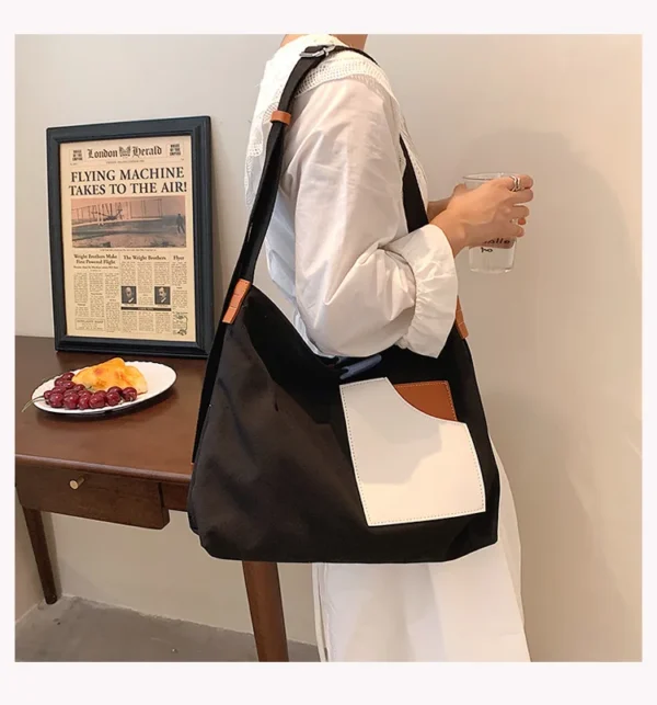 H986ab3fa54b749698c85f3450a2bbc13m.webp Custom LOGO Wholesale 2021canvas Shopping Bag Large Tote Hand Bag Womens Designer Cotton Canvas Tote Handbags