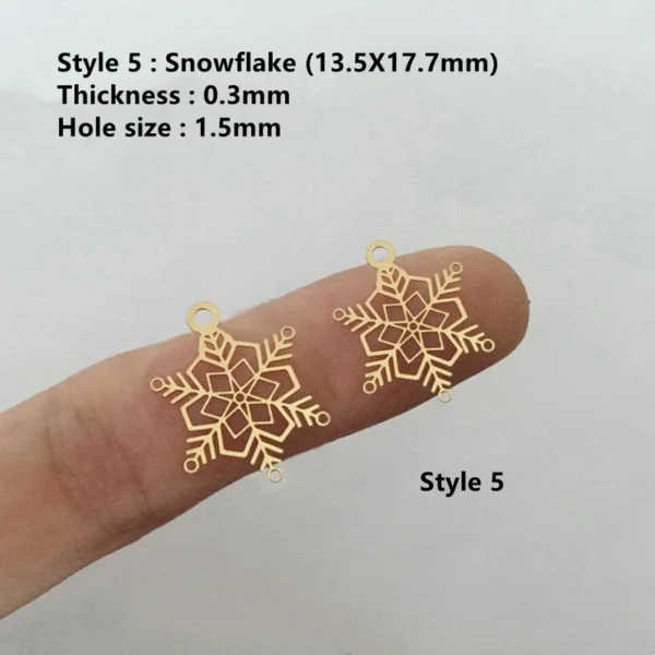 Vintage 14K Gold Filled Winter Limited Series Snowflake Clover Life Tree Jewelry Pendants Charms for Permanent Jewelry Making