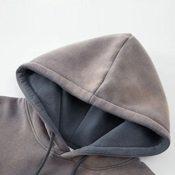 Custom logo Gradient Color Fleece Fabric Pullover Sweater Hoodies Unisex Sets Unisex Oversized Wash Sweatshirt and Jogger Set