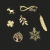 Vintage 14K Gold Filled Winter Limited Series Snowflake Clover Life Tree Jewelry Pendants Charms for Permanent Jewelry Making