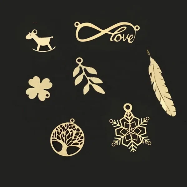 Vintage 14K Gold Filled Winter Limited Series Snowflake Clover Life Tree Jewelry Pendants Charms for Permanent Jewelry Making