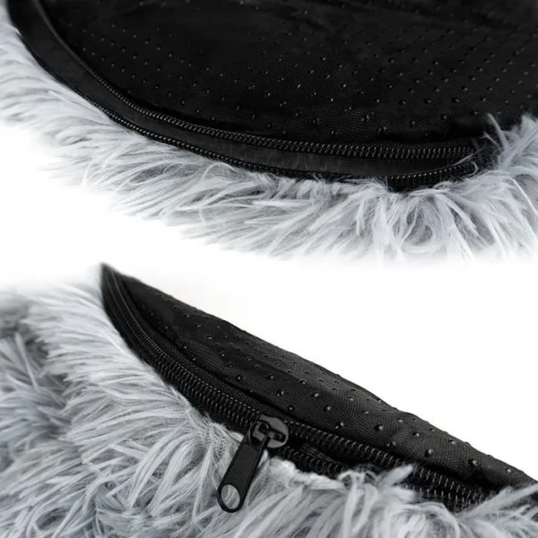 2021 XL Eco-Friendly Calming Cuddler Faux Fur Dog Bed Removable Washable Anti-Anxiety Donut Pet Cat Plush Travel Friendly