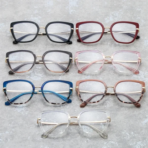 Custom 2023 Women Spectacles Frame Fashion Clear Anti-blue Light Eyewear TR90 Metal Eyeglasses Optical Frames Computer Glasses