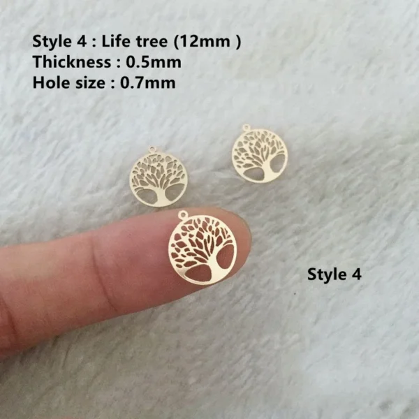 Vintage 14K Gold Filled Winter Limited Series Snowflake Clover Life Tree Jewelry Pendants Charms for Permanent Jewelry Making