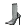 H045c6357a1614ff084580893f17d475dz.webp Summer Mesh Sandals Boots Black Mesh Sexy Open Toe Women's Shoes Rhinestone Stiletto High Heels