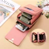 New Design Leather Crossbody Bags Mobile Cell Phone Bag Wallet Purse Pouch with Touch Ladies Small Shoulder Bag for Girl Woman