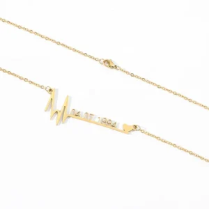Stainless Steel Heartbeat Necklace Personalized Custom Birth Date Fashion Birthday Gift Women Jewelry Necklaces
