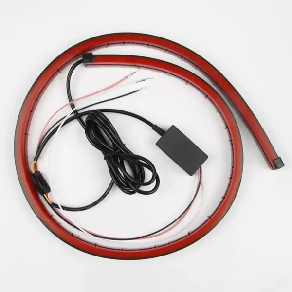 12V Car LED Strip Brake Lights 90cm Rear Tail Warning Light High Mount Stop Lamp Flow Waterproof Auto Day Interior Accessories
