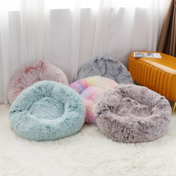 50cm Design Dog Beds Cat Mat Round Soft Long Plush Bed for Dogs Pet Products Dog Cushion Cat Bed Sleeping Sofa Mats