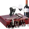 Bar Tools 9 Pieces Wine Bottle Opener Corkscrew Sets for Wood Case