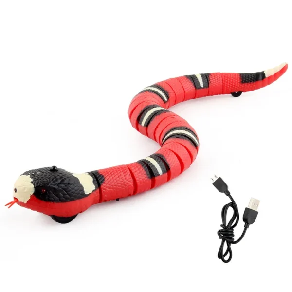 H1cfad21934a94a3dbc5034ab7f04bad14.webp Smart Sensing Snake Cat Toys Interactive Electronic Pet Toys USB Charging Cats Accessories for Pet Game Play Toy Cat
