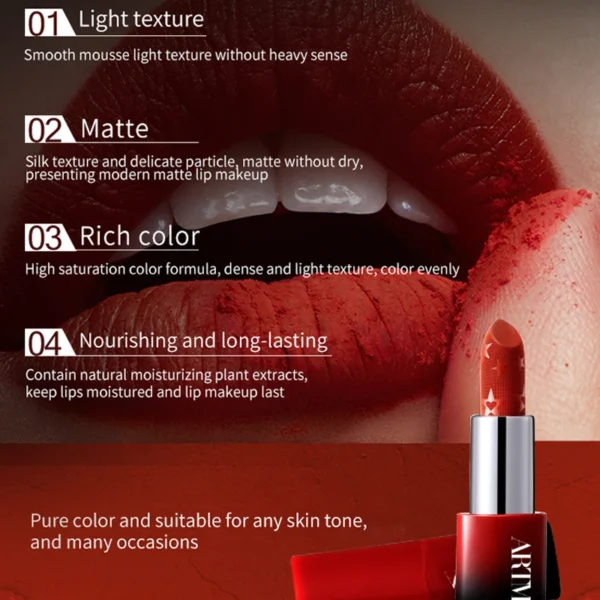 Hot Selling Artmiss Lipstick Wholesale 4 Colors Set Long Lasting High Pigment Soft Texture Matte Lipstick Set