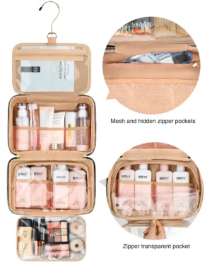 Relavel Travel Hanging Toiletry Bag Eco Friendly Makeup Cosmetic Bag Travel Organizer Water-resistant Pouch Toiletries Bags