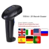 Stock 1D Laser Bar Code Scanner Wired Barcode Scanner With Stand Auto Barcode Reader QR