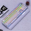 GAZ-KB02 Metal Mechanical Gaming Keyboard with Hand Rest, Mobile Phone Holder Knob Adjustment 104-key Wired Keyboard