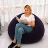 Living Room Furniture Inflatable Sofa Bed Set Lazy Single Bean Bag PVC Flocking Sofa Napping Casual Comfortable Party Gift