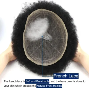 H43c042f636b84037ab2c46033d9310101.webp Afro Wigs for Black Men 6'' Indian Human Hair Replacement Men Toupee Afro Curl Mens Toupee