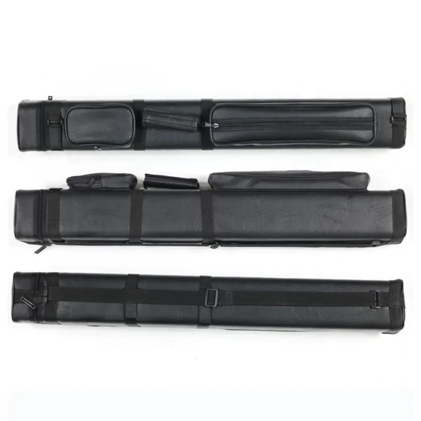 High Quality 3B6S Black 9 Holes PU Leather 1/2-pc  Billiard Cue case Carrying Pool Cue Stick Bag on Sale