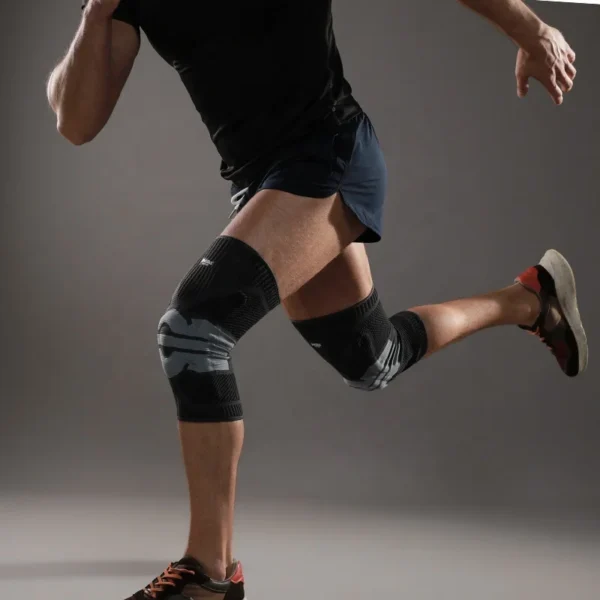 JINGBA Pro Knee Compression Sleeve Knee Braces with Side Stabilizers Patella Gel Pad for Gym Volleyball Basketball Knee Pain