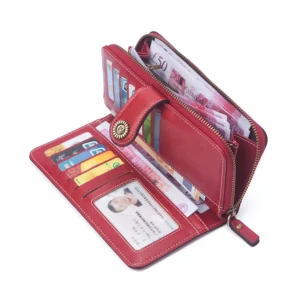 Large capacity long phone wallets for women fashionable card holder wallet ladies purse multifunctional leather wallet women