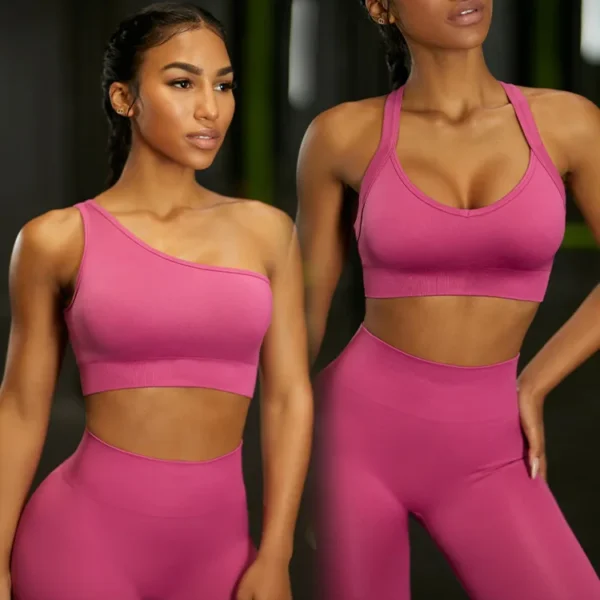 Women's Seamless Yoga Set High Waist Hip Lifting Pants With Long Sleeved Sports Bra Healthy Fitness Apparel