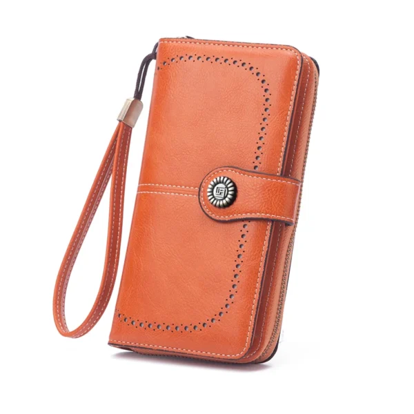 Large capacity long phone wallets for women fashionable card holder wallet ladies purse multifunctional leather wallet women