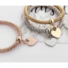 Charm 3 Pcs Silver Rose Gold Popcorn Chain Owl Butterfly Heart Dangle Bangle Bracelet Jewelry for Women