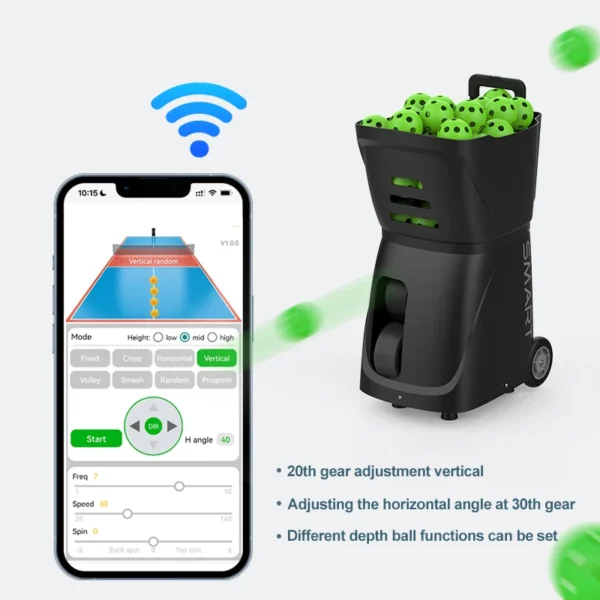 H60793003f8f44f86af6bb8efcdce046dO.webp Portable Pickleball Serving Machine with Remote App for Pickleball Players