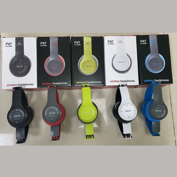 H6962962fd322419f8bc5597360188232D.webp Headphones Wireless Blue Tooth P47 Earphone Foldable Headset for Mobile Phone or Computer Audifonos AUX Line TF Card