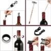 Bar Tools 9 Pieces Wine Bottle Opener Corkscrew Sets for Wood Case