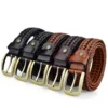 Genuine Leather Men's Pin Buckle Split Leather Belt Classic Fashion Belt for Men