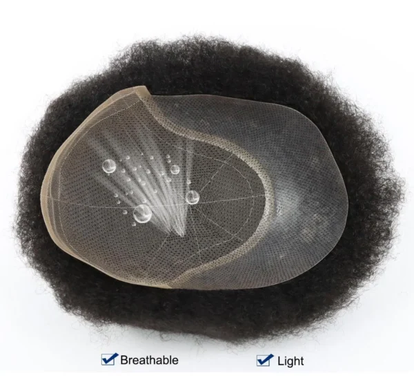 Mono Afro Kinky Curly Swiss Lace Toupee Men Thin Skin Mens Hair Units Natural Human Hair Wig Afro Toupee for Black Men