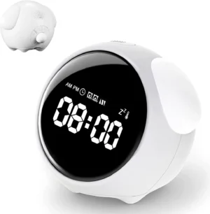 H9bc36d145f69432081cd9cf52ffa33ce4.webp Cute Sound Machine Bedside Alarm Clock Sleep Training Clock with Wake up Night Light, Dual Alarm Clock for Kids Girls Boys