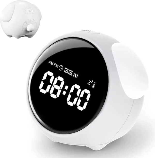 Cute Sound Machine Bedside Alarm Clock Sleep Training Clock with Wake up Night Light, Dual Alarm Clock for Kids Girls Boys