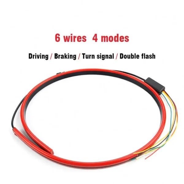 12V Car LED Strip Brake Lights 90cm Rear Tail Warning Light High Mount Stop Lamp Flow Waterproof Auto Day Interior Accessories